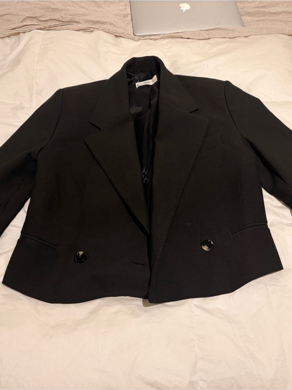 Black Women's Cropped Blazer Jacket